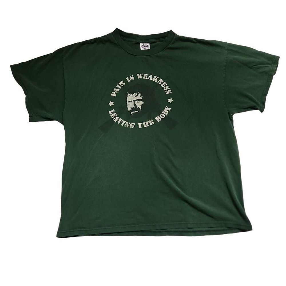 Men's Green Vintage Chuck Norris Short Sleeve Shirt - Size XL